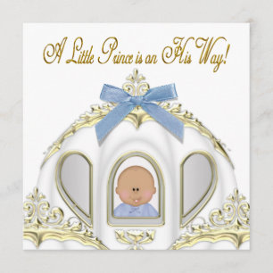 Witte en gouden prins Afro-Amerikaanse baby shower Kaart