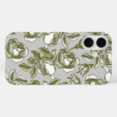 Witte en gouden Rozen Etsen op grijs Case-Mate iPhone Case (Achterkant (horizontaal))