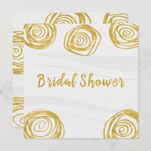 Witte en gouden Rozen Moderne Vrijgezellenfeest Kaart (Voorkant / Achterkant)