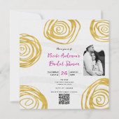 Witte en gouden Rozen Moderne Vrijgezellenfeest Kaart (Achterkant)