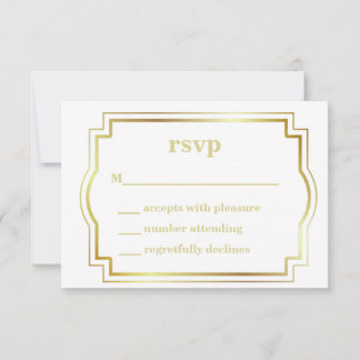 Witte en gouden RSVP kaart