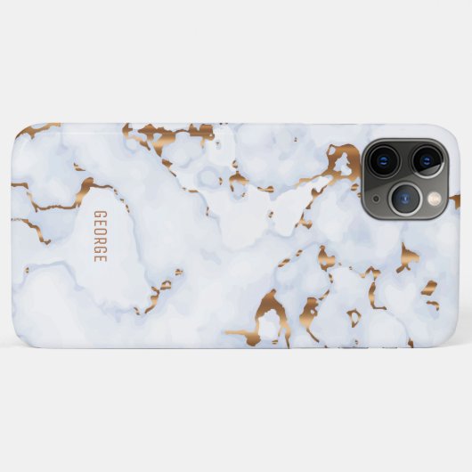 Witte en gouden smelttextuur Case-Mate iPhone case (Achterkant (horizontaal))