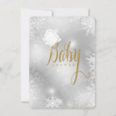 Witte en gouden sneeuwvlok Baby shower Kaart (Voorkant)