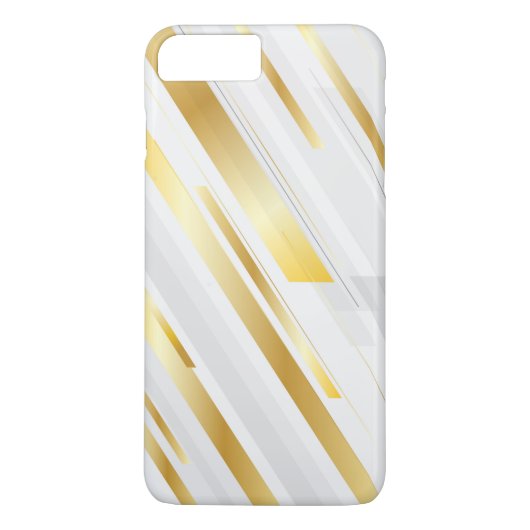 Witte en gouden strepen Case-Mate iPhone case (Achterkant)
