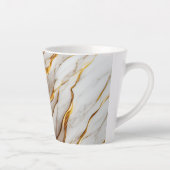 Witte en gouden toonaangevende afdrukken latte mok (Rechts)