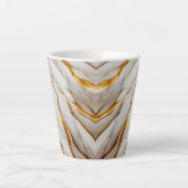 Witte en gouden toonaangevende afdrukken latte mok (Voorkant)