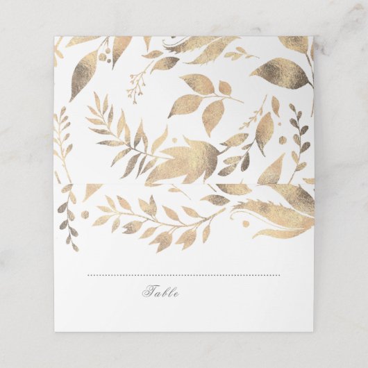Witte en Gouden Vallen Bladeren Trouwen (Buitenkant ongevouwen)