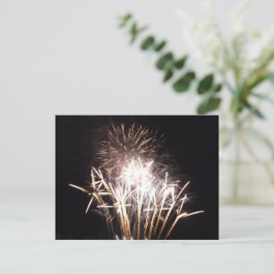 Witte en gouden vuurwerk I Patriotische viering Briefkaart