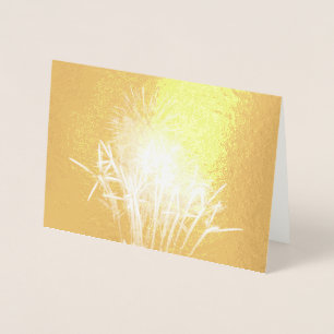 Witte en gouden vuurwerk I Patriotische viering Folie Kaarten