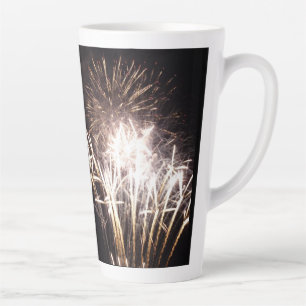 Witte en gouden vuurwerk I Patriotische viering Latte Mok