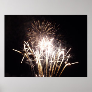Witte en gouden vuurwerk I Patriotische viering Poster