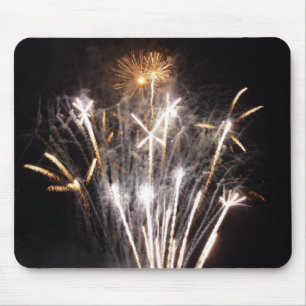 Witte en Gouden Vuurwerk II Patriottische Viering Muismat