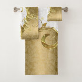Witte en gouden washanddoekset bad handdoek (Insitu)