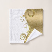 Witte en gouden washanddoekset bad handdoek (Wasdoekje)