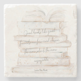 Witte en gouden Waterverf Vriendschap & Boeken Quo Stenen Onderzetter