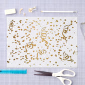 Witte en goudglitter-Confetti Tissuepapier (Craft)