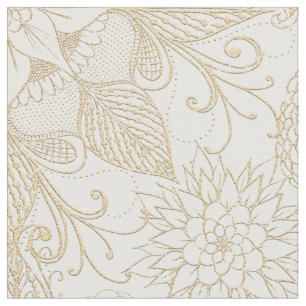 Witte en goudglitter Drocatcher Veathers Mandala Stof