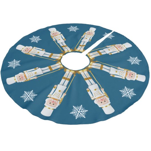 Witte en goudkleurige krakers   kerstboom rok (Gekanteld)