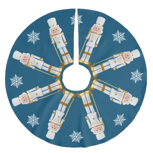 Witte en goudkleurige krakers   kerstboom rok (Voorkant)