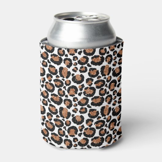 Witte en goudkoortsCheetah - Leopard Pattern Blikjeskoeler (Blikje Voorkant)