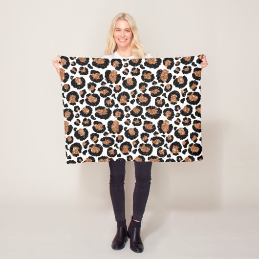 Witte en goudkoortsCheetah - Leopard Pattern Fleece Deken (In situ)
