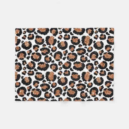 Witte en goudkoortsCheetah - Leopard Pattern Fleece Deken (Voorkant (Horizontaal))