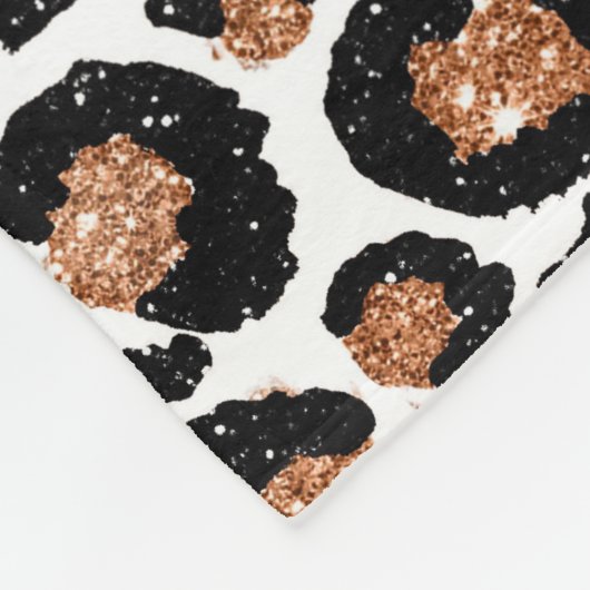 Witte en goudkoortsCheetah - Leopard Pattern Fleece Deken (Hoek)