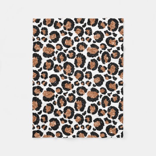 Witte en goudkoortsCheetah - Leopard Pattern Fleece Deken (Voorkant)