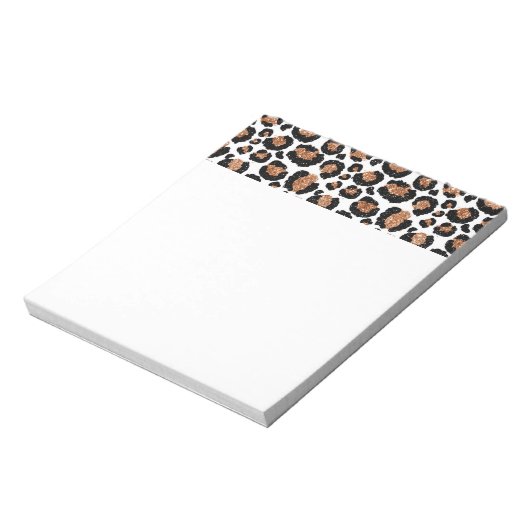 Witte en goudkoortsCheetah - Leopard Pattern Notitieblok (Gedraaid)