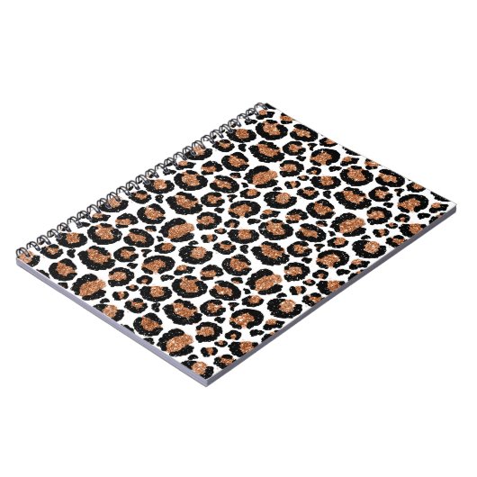 Witte en goudkoortsCheetah - Leopard Pattern Notitieboek (Linkerzijde)