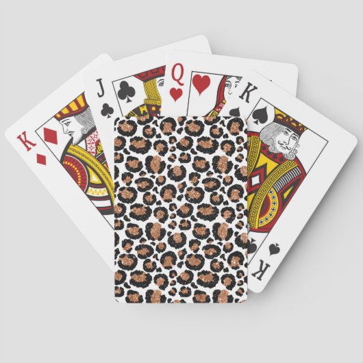 Witte en goudkoortsCheetah - Leopard Pattern Pokerkaarten (Achterkant)