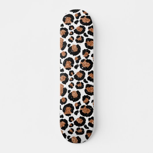 Witte en goudkoortsCheetah - Leopard Pattern Skateboard (Voorkant)