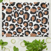 Witte en goudkoortsCheetah - Leopard Pattern Theedoek (Gevouwen)