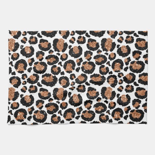 Witte en goudkoortsCheetah - Leopard Pattern Theedoek (Horizontaal)