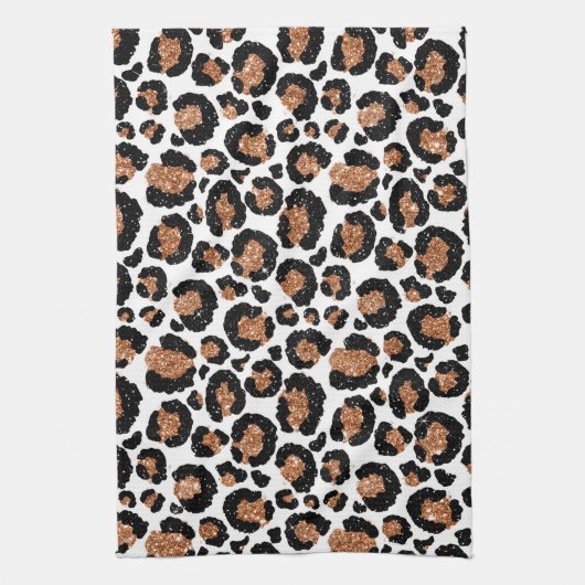 Witte en goudkoortsCheetah - Leopard Pattern Theedoek (Verticaal)