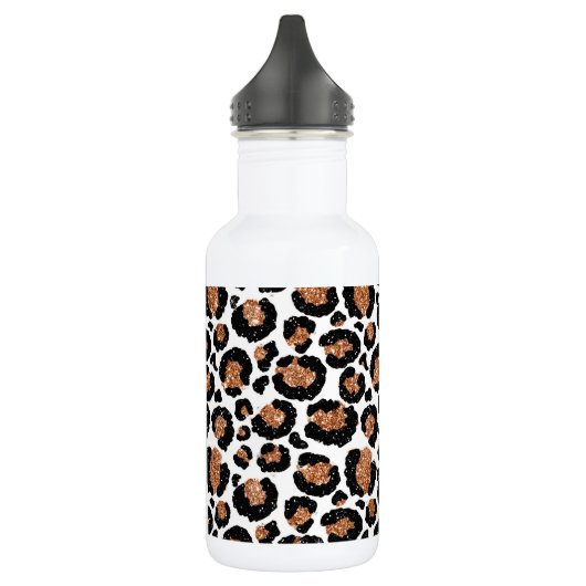 Witte en goudkoortsCheetah - Leopard Pattern Waterfles (Links)