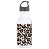 Witte en goudkoortsCheetah - Leopard Pattern Waterfles (Voorkant)