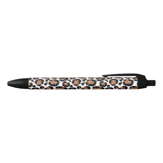 Witte en goudkoortsCheetah - Leopard Pattern Zwarte Inkt Pen (Bovenkant)