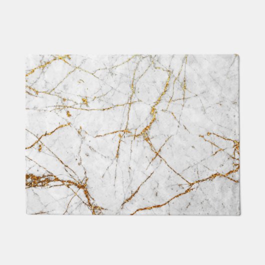 Witte en goudmarmer deurmat (Voorkant)