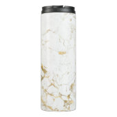 Witte en goudmarmer, gouddoos, naam en monogram Vs Thermosbeker (Achterkant)