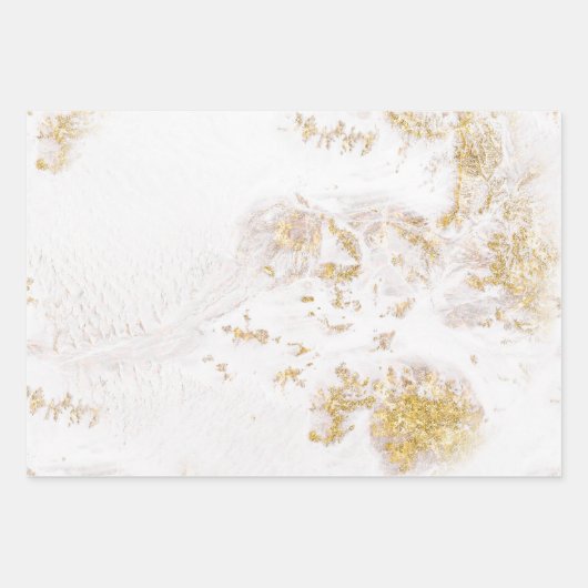 Witte en goudmarmer inpakpapier vel (Voorkant)