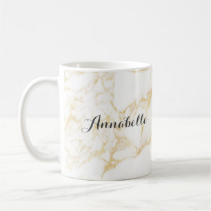 Witte en goudmarmer koffiemok