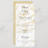 Witte en goudmarmer menu (Voorkant / Achterkant)