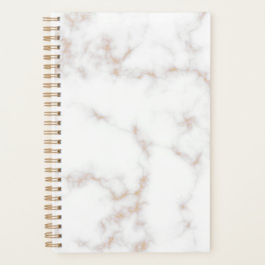 Witte en goudmarmer planner (Voorkant)