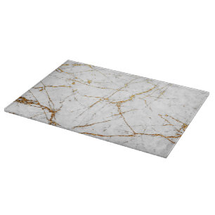 Witte en goudmarmer snijplank