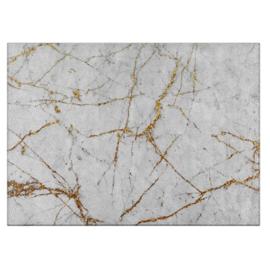 Witte en goudmarmer snijplank (Voorkant)