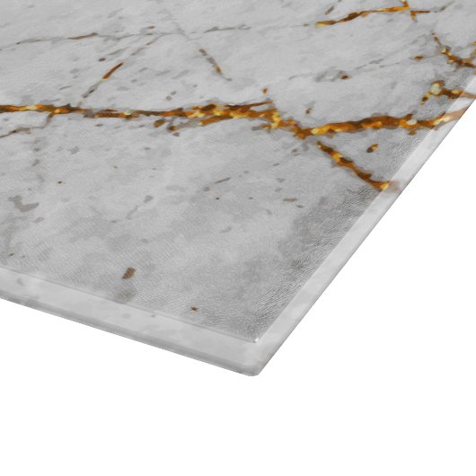 Witte en goudmarmer snijplank (Hoek)