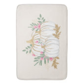 Witte en goudpompoenen Waterverf Badmat (Voorkant Verticaal)