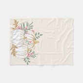 Witte en goudpompoenen Waterverf Fleece Deken (Voorkant (Horizontaal))