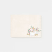 Witte en goudpompoenen Waterverf Post-it® Notes (Voorkant)